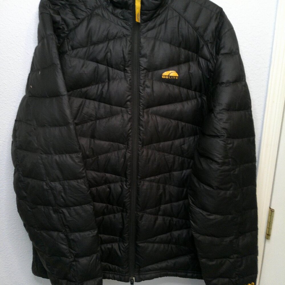 Golite Down Mountaineering Jacket 800 fill black puffer mens large high quality